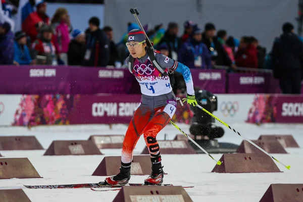 7,5 km Sprint der Biathletinnen — Stockfoto