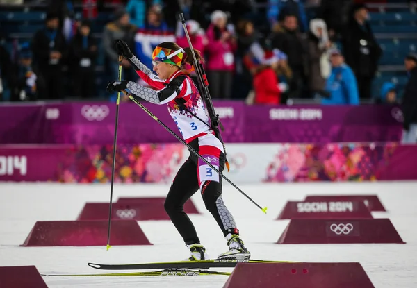 Biatlon Kadınlar 7.5 km sprint — Stok fotoğraf