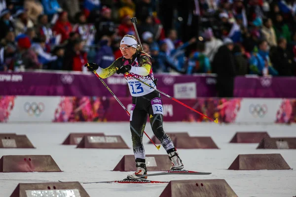 7,5 km Sprint der Biathletinnen — Stockfoto