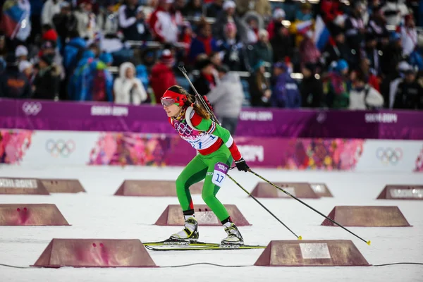 7,5 km Sprint der Biathletinnen — Stockfoto