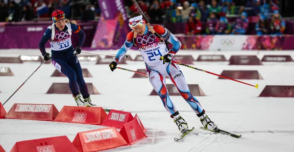 Biatlon vrouwen 7,5 kilometer sprint — Stockfoto