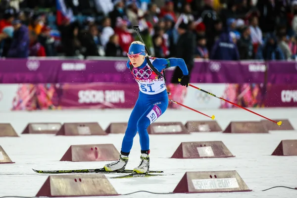 7,5 km Sprint der Biathletinnen — Stockfoto