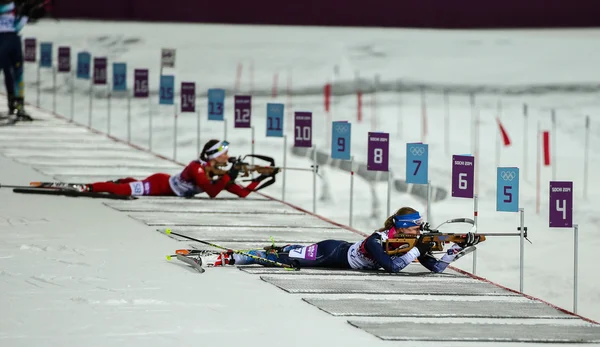 Biatlon Kadınlar 7.5 km sprint — Stok fotoğraf