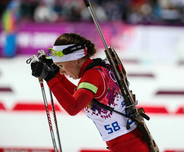 Biathlon Donna 7,5 km Sprint — Foto Stock