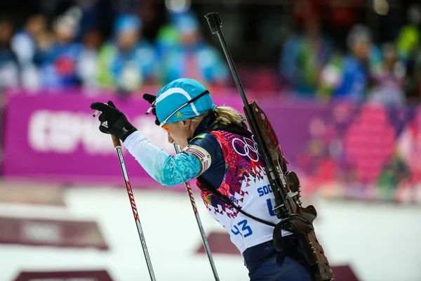 7,5 km Sprint der Biathletinnen — Stockfoto