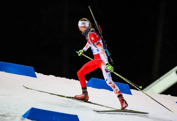 7,5 km Sprint der Biathletinnen — Stockfoto