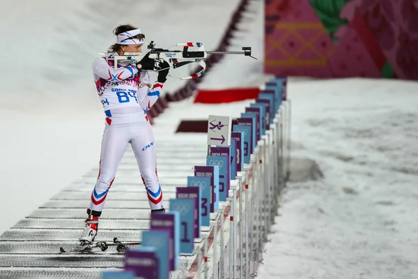 Biatlon kobiet w sprincie — Zdjęcie stockowe