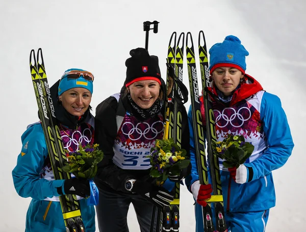 Biatlon Kadınlar 7.5 km sprint — Stok fotoğraf