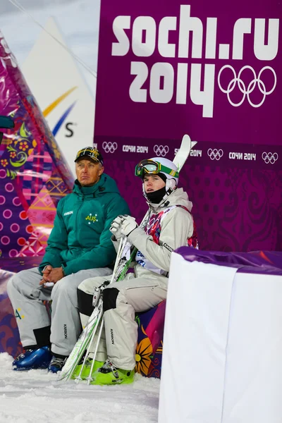 Freestyle skiing Men's Moguls Final — Stock Photo, Image