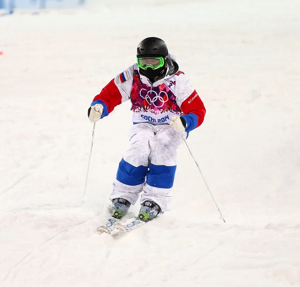 프리 스타일 스키 남자 모 글 결승 — 스톡 사진