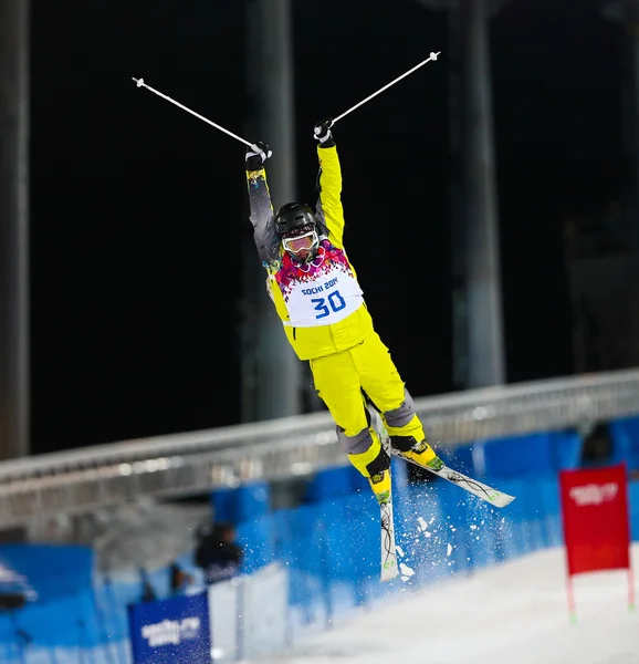 Freestyle skiing Men's Moguls Final — Stock Photo, Image