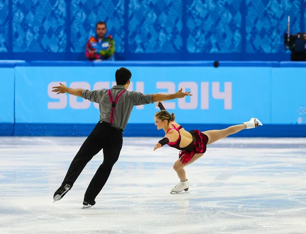 Kunstschaatsen. paren kort programma — Stockfoto