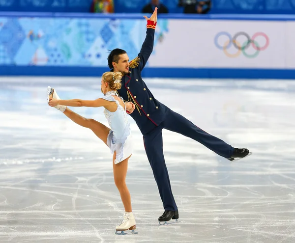 Kunstschaatsen. paren kort programma — Stockfoto