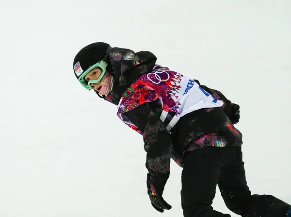 Snowboard. Qualificação de Halfpipe de senhoras — Fotografia de Stock