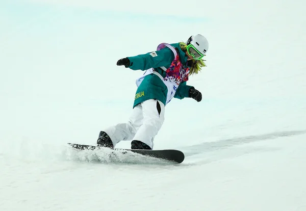 Snowboard. Qualificação de Halfpipe de senhoras — Fotografia de Stock