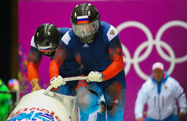 Two-man bobsleigh heat — Stock Photo, Image