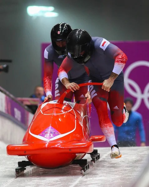 Two-man bobsleigh heat — Stock Photo, Image