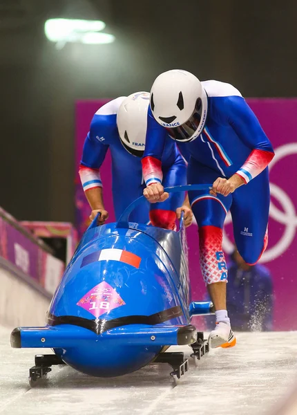 Two-man bobsleigh heat — Stock Photo, Image