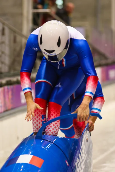 Dos hombres bobsleigh calor — Foto de Stock