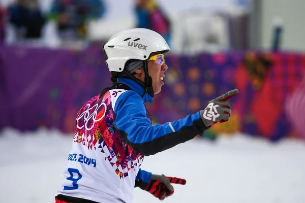 Freestyle skidåkning. Kvalspelet till antenner — Stockfoto