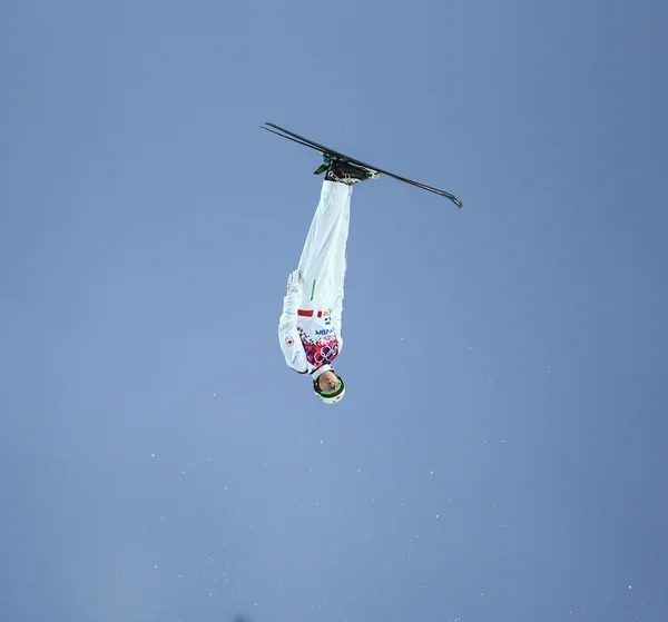 フリー スタイル スキーします。男子エアリアル予選 — ストック写真