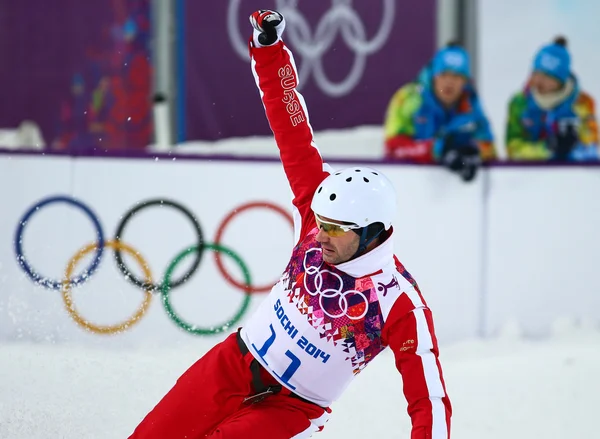 Freestyle Skiing. Men's Aerials Qualification — Stock Photo, Image