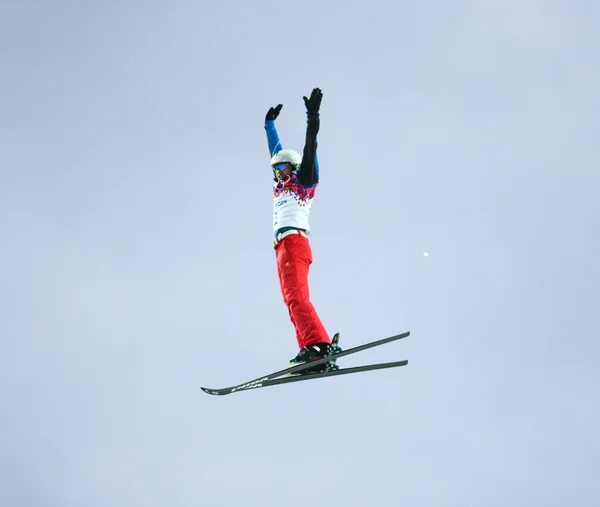 Vrije stijl skiën. mannen antennes kwalificatie — Stockfoto