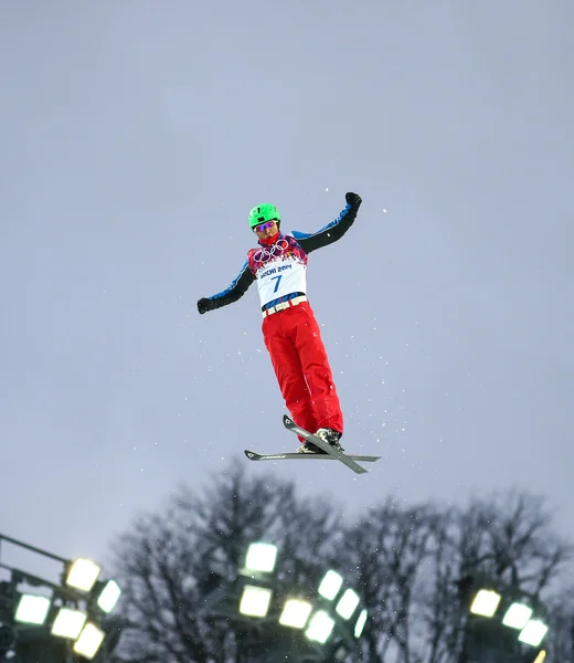 Vrije stijl skiën. mannen antennes kwalificatie — Stockfoto