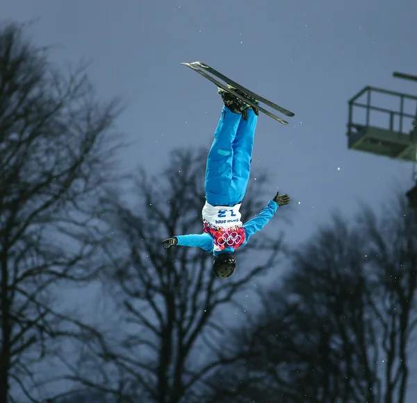 Vrije stijl skiën. mannen antennes kwalificatie — Stockfoto