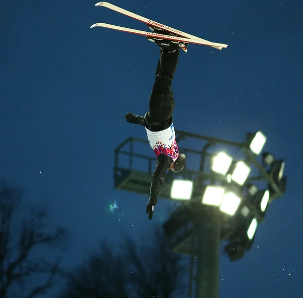 Vrije stijl skiën. mannen antennes kwalificatie — Stockfoto