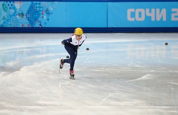 Senhoras '1000 m aquece aquecedores de pista curta — Fotografia de Stock