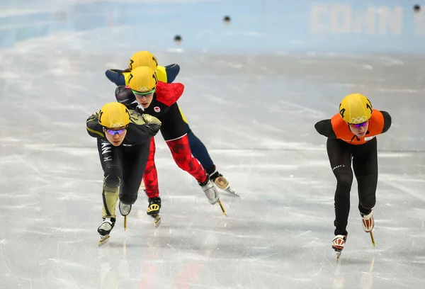 女子 1000 米预赛短道速滑预赛 — 图库照片