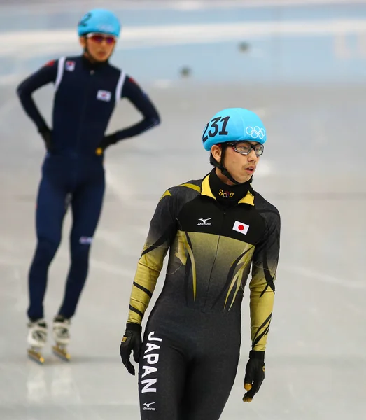 Maschile 500 m Short Track Heats — Foto Stock