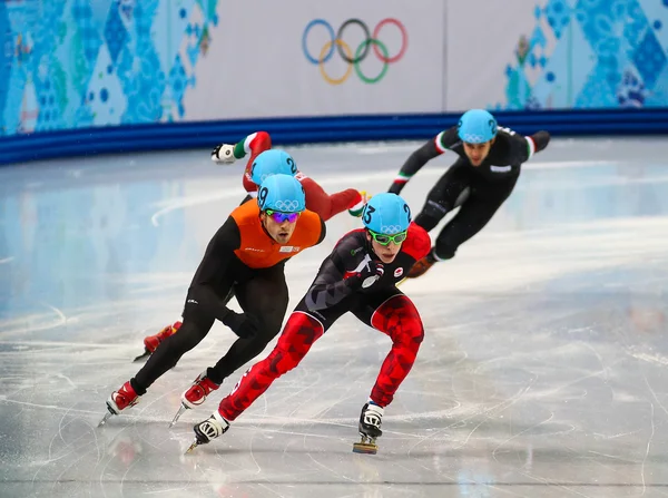 Men's 500 m Short Track Heats — Stock Photo, Image