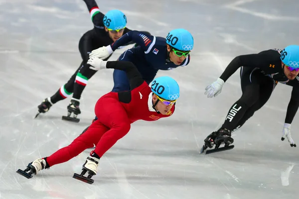 男子 500 米短道速滑预赛 — 图库照片