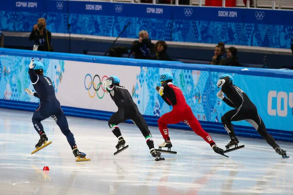 Hombres 500 m Pista Corta Calentamientos — Foto de Stock