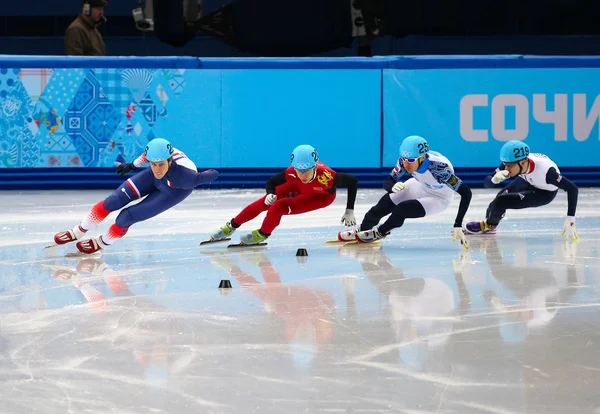 Men's 500 m Short Track Heats — Stock Photo, Image