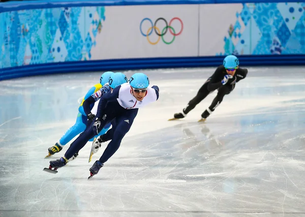 Hombres 500 m Pista Corta Calentamientos — Foto de Stock