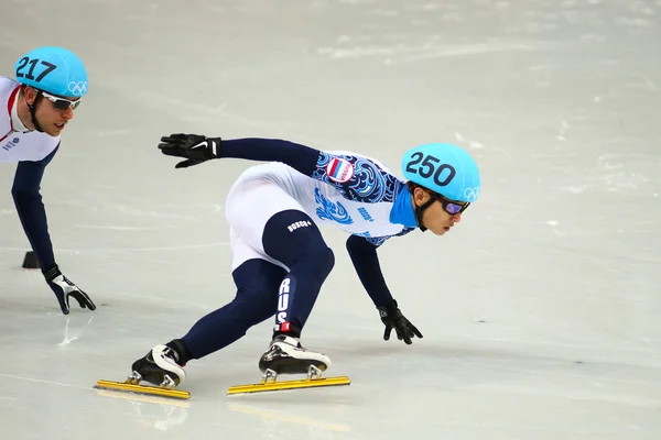 Hombres 500 m Pista Corta Calentamientos — Foto de Stock