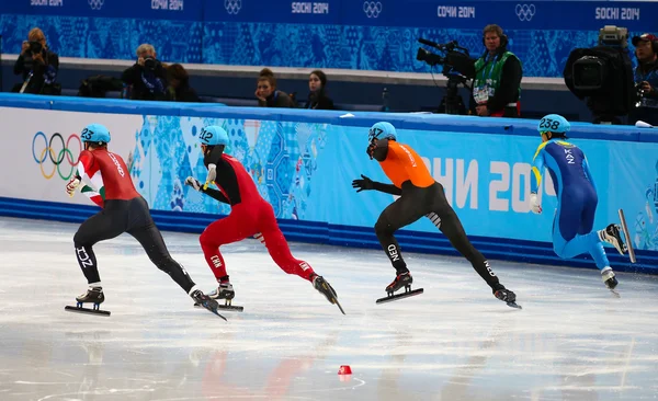 500 m Short Track Heats Masculinos — Fotografia de Stock