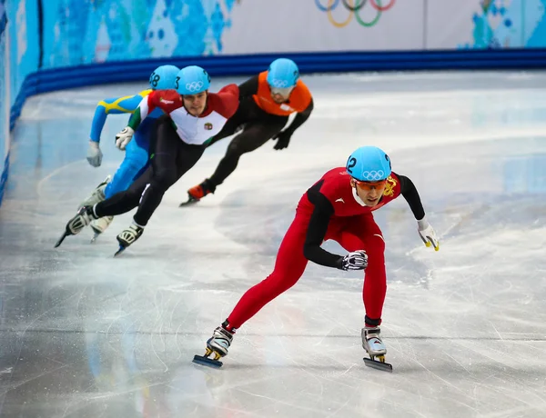 Men's 500 m Short Track Heats — Stock Photo, Image