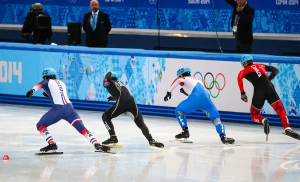 Men's 500 m Short Track Heats — Stock Photo, Image