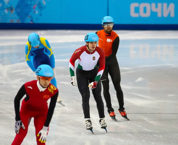 男子 500 米短道速滑预赛 — 图库照片