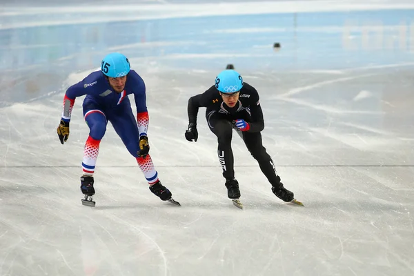 Men's 500 m Short Track Heats — Stock Photo, Image