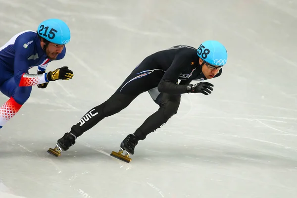 Men's 500 m Short Track Heats — Stock Photo, Image