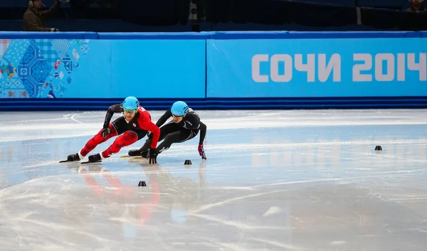 Hombres 500 m Pista Corta Calentamientos —  Fotos de Stock