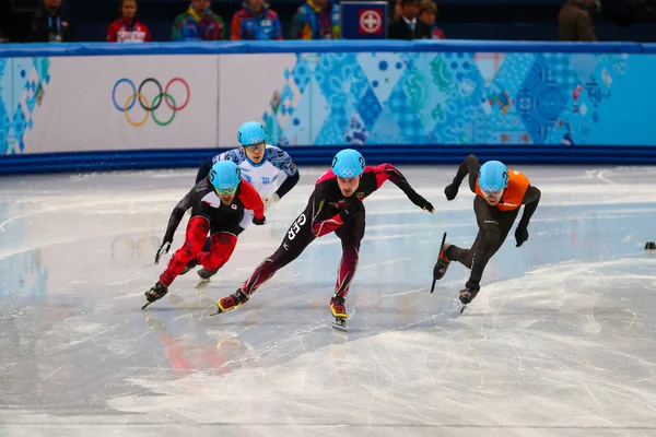 Men's 500 m Short Track Heats — Stock Photo, Image