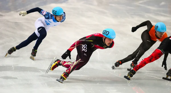 Hombres 500 m Pista Corta Calentamientos — Foto de Stock