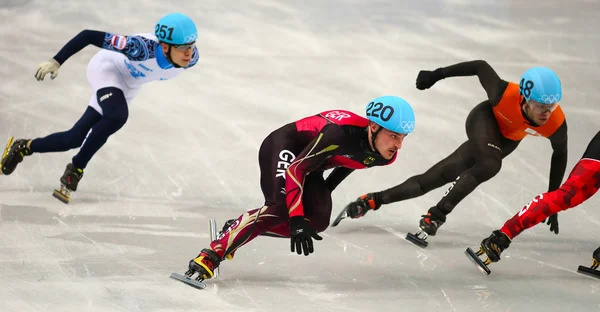 Hombres 500 m Pista Corta Calentamientos —  Fotos de Stock