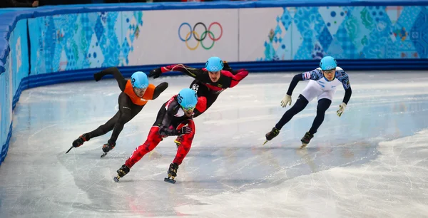 Hombres 500 m Pista Corta Calentamientos —  Fotos de Stock